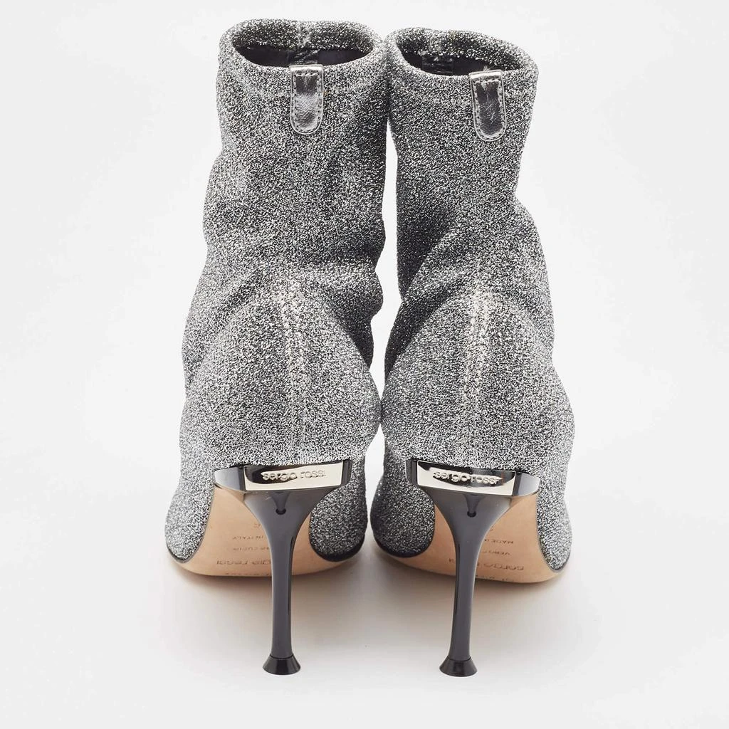 Sergio Rossi Sergio Rossi Silver Knit Fabric Sock Ankle Boots Size 36 5