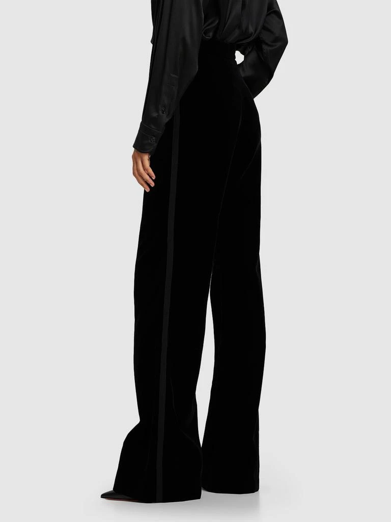 Costarellos Cotton Velvet Mid Rise Straight Pants 2