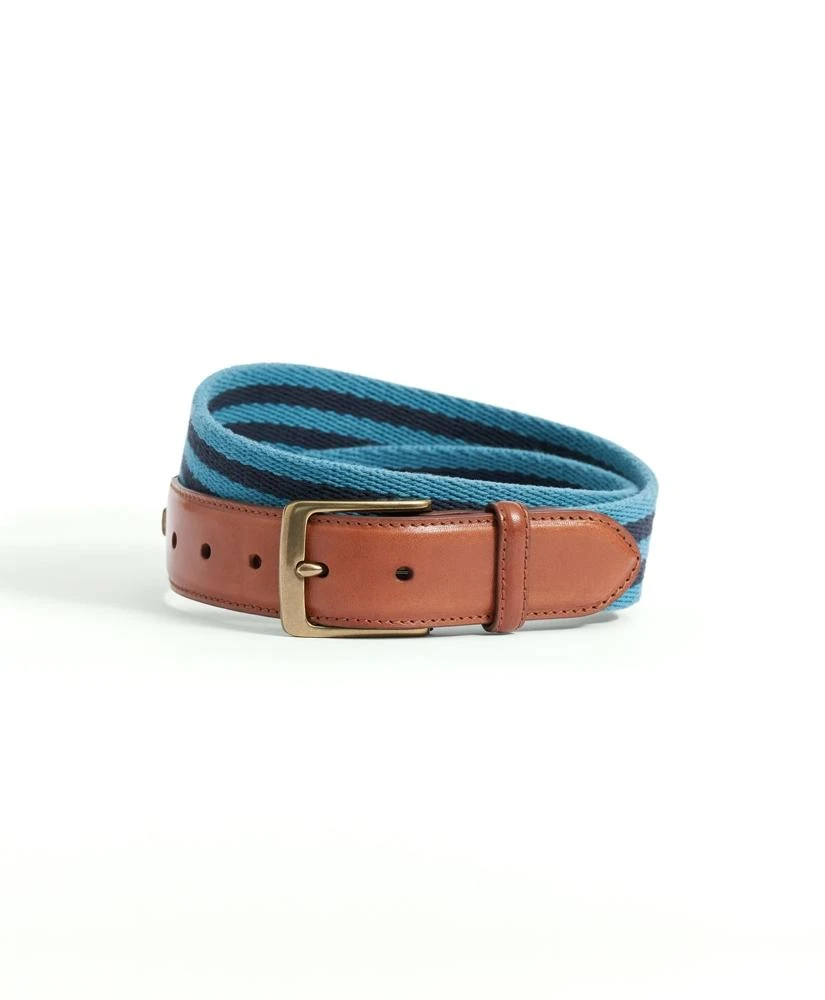 Brooks Brothers Webbed Cotton Striped Belt 1