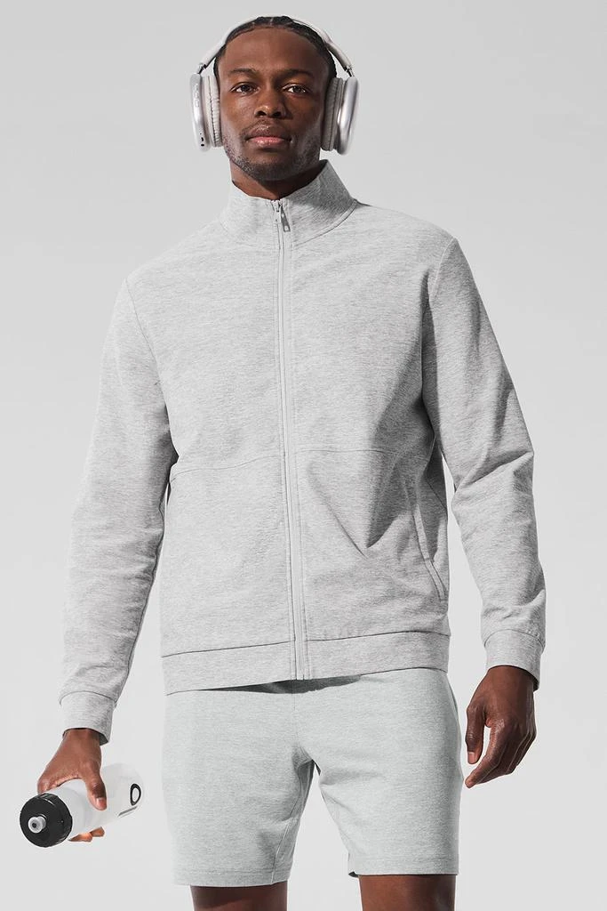 Alo Conquer Max Mock Neck Full Zip - Athletic Heather Grey 1