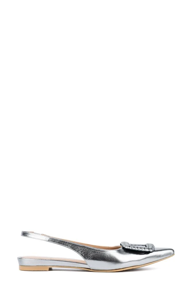 Aquatalia Janetta Buckle Metallic Weatherproof Slingback Flat 3