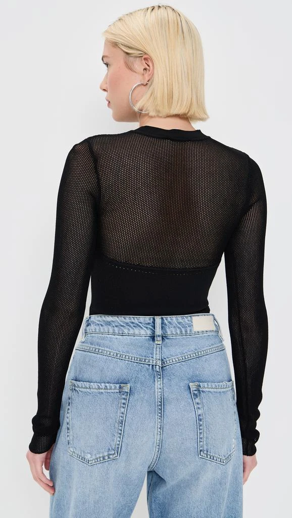 Fleur du Mal Knit Long Sleeve Cupped Thong Bodysuit 2