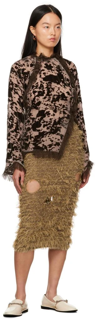 Acne Studios Brown Cow Print Blouse 4