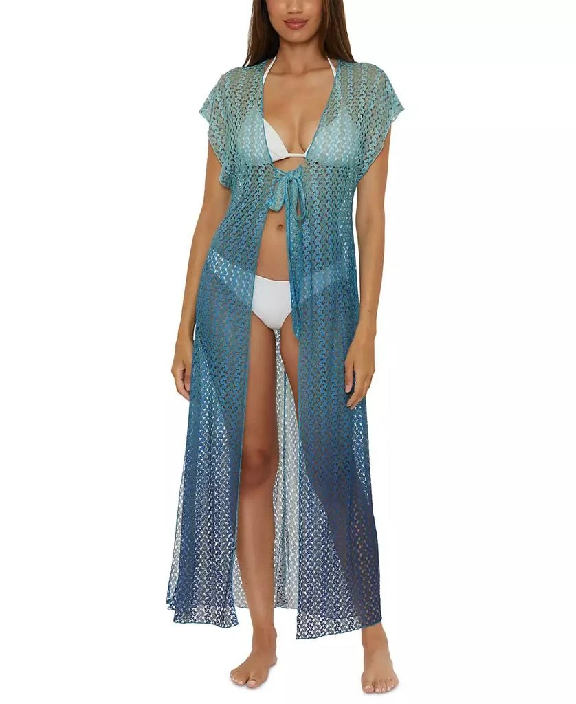 Becca Women's Sunset Ombré Crochet Cover-Up Robe 1