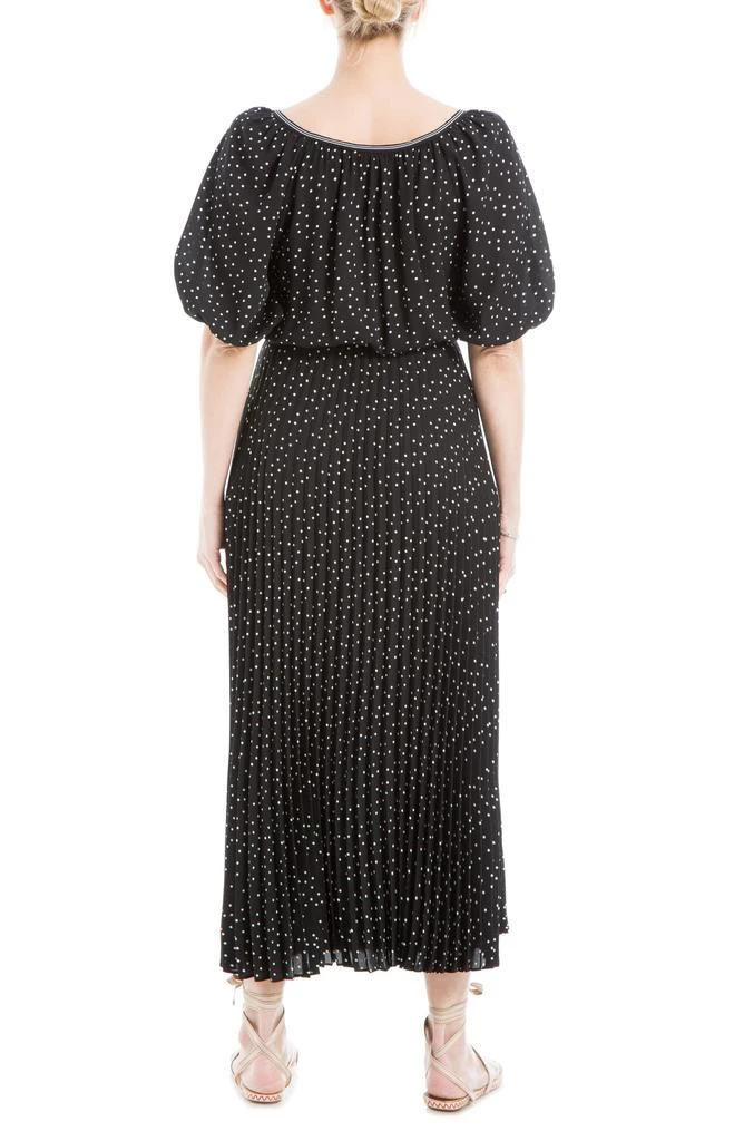 Max Studio Polka Dot Pleated Crepe Maxi Dress 2