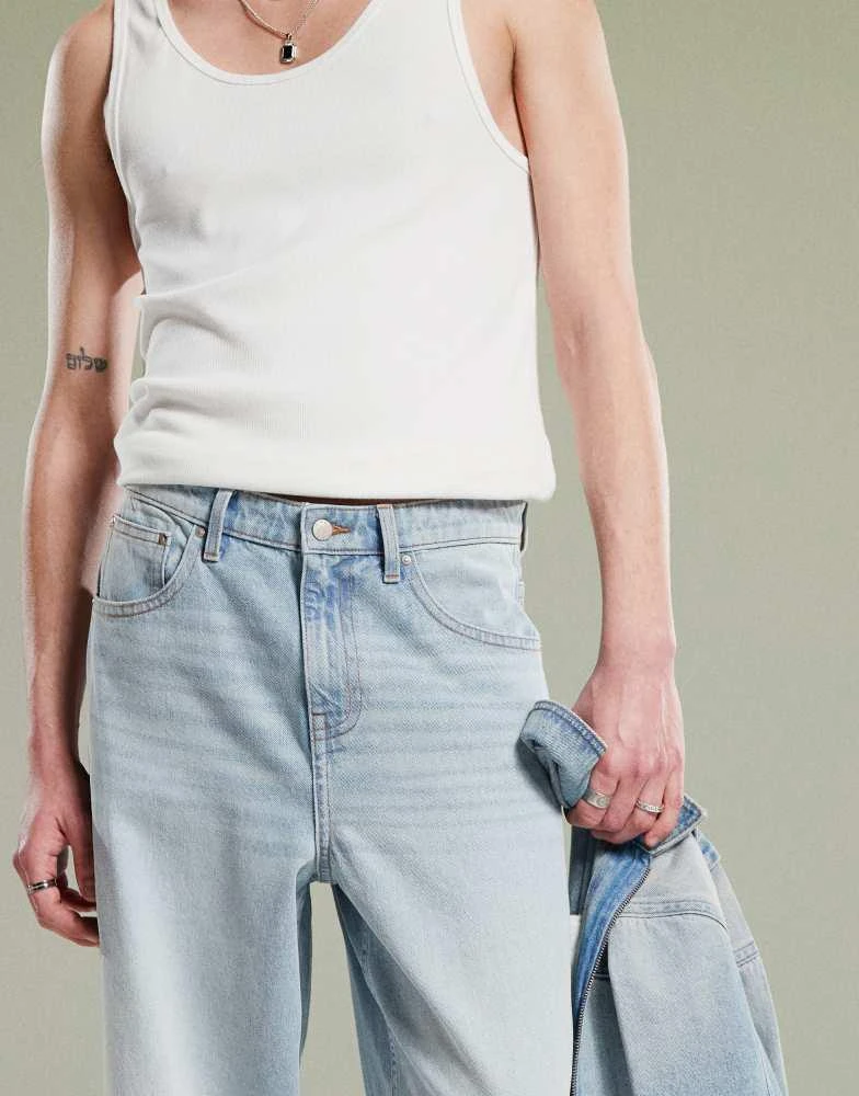 ASOS ASOS DESIGN super baggy jean in light wash blue 2