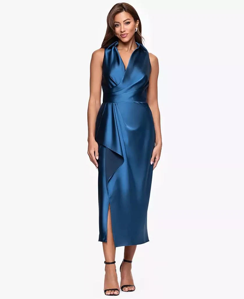 XSCAPE Women
s Collar Sleeveless Sheath Midi Dress 5