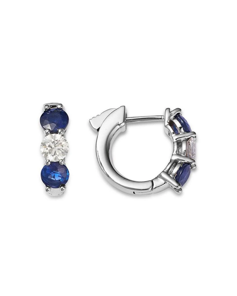 Bloomingdale
s Fine Collection 14K White Gold Sapphire
Diamond Hoop Earrings 3