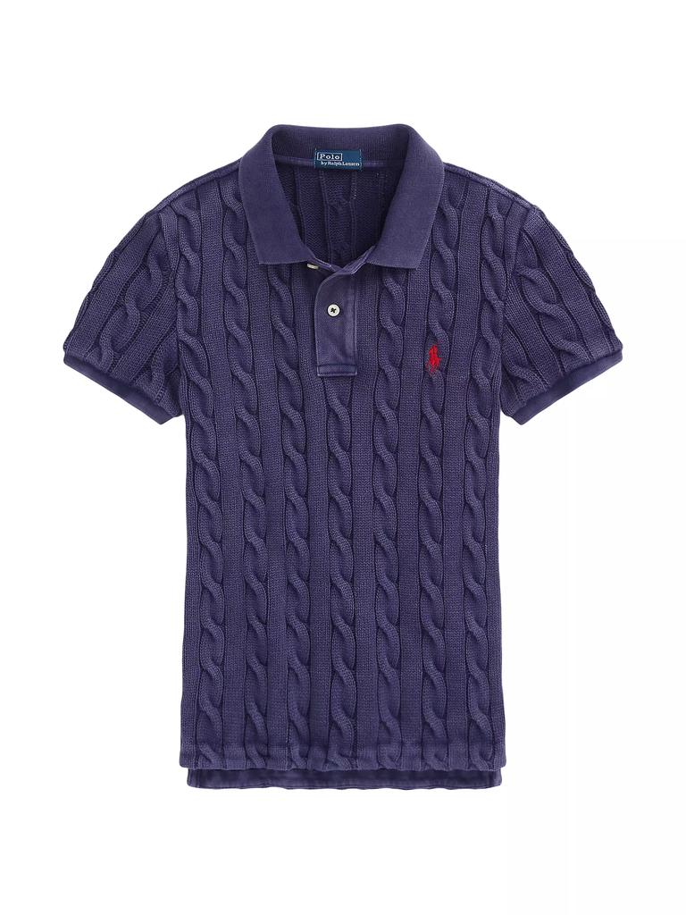★★POLO RALPH LAUREN★★ W Cable Knit Short Sleeve Shirt Bl Genuine Polo Ralph Lauren Womens Cable Knit Short Sleeve