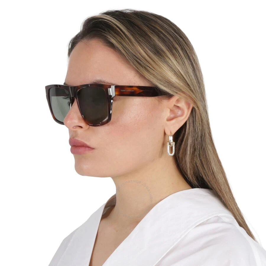 Yves Saint Laurent Green Square Ladies Sunglasses SL 424 003 56 2