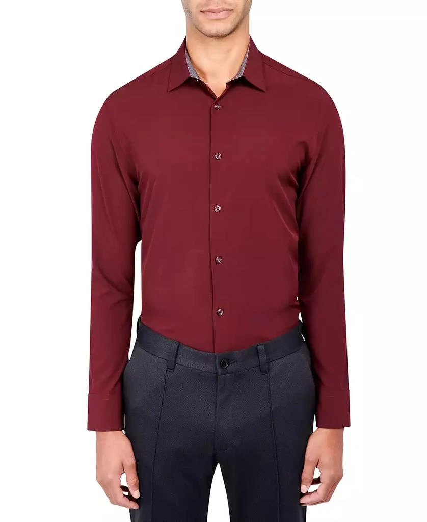 ConStruct Men's Slim Fit Solid Performance Stretch Cooling Comfort Dress Shirt 1