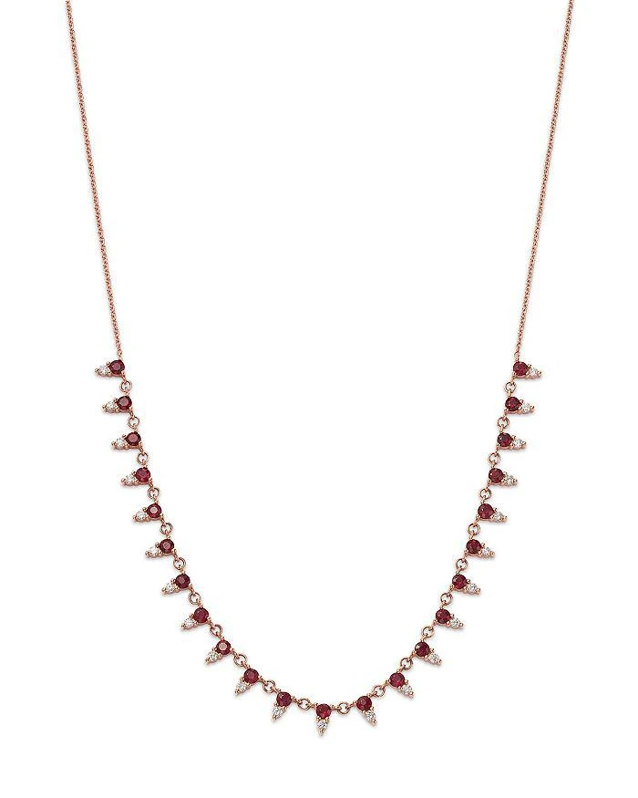 Bloomingdale
s Fine Collection Ruby 
Diamond Statement Necklace in 14K Rose Gold