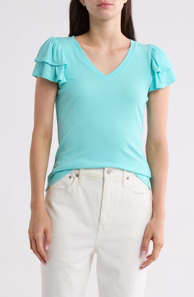1. State Flutter Sleeve Rib Top