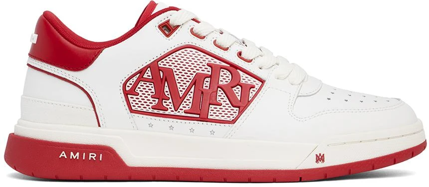 AMIRI White & Red Classic Low Sneakers 1