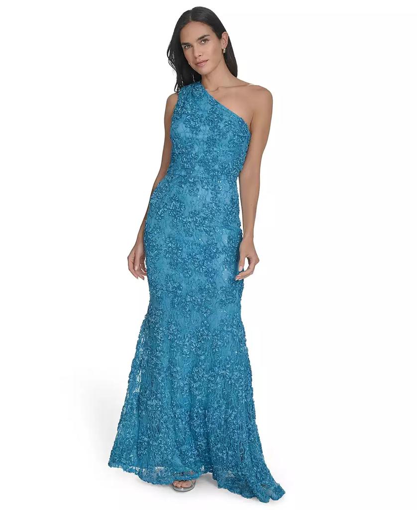 Jessica Howard Women's One-Shoulder Soutache Gown