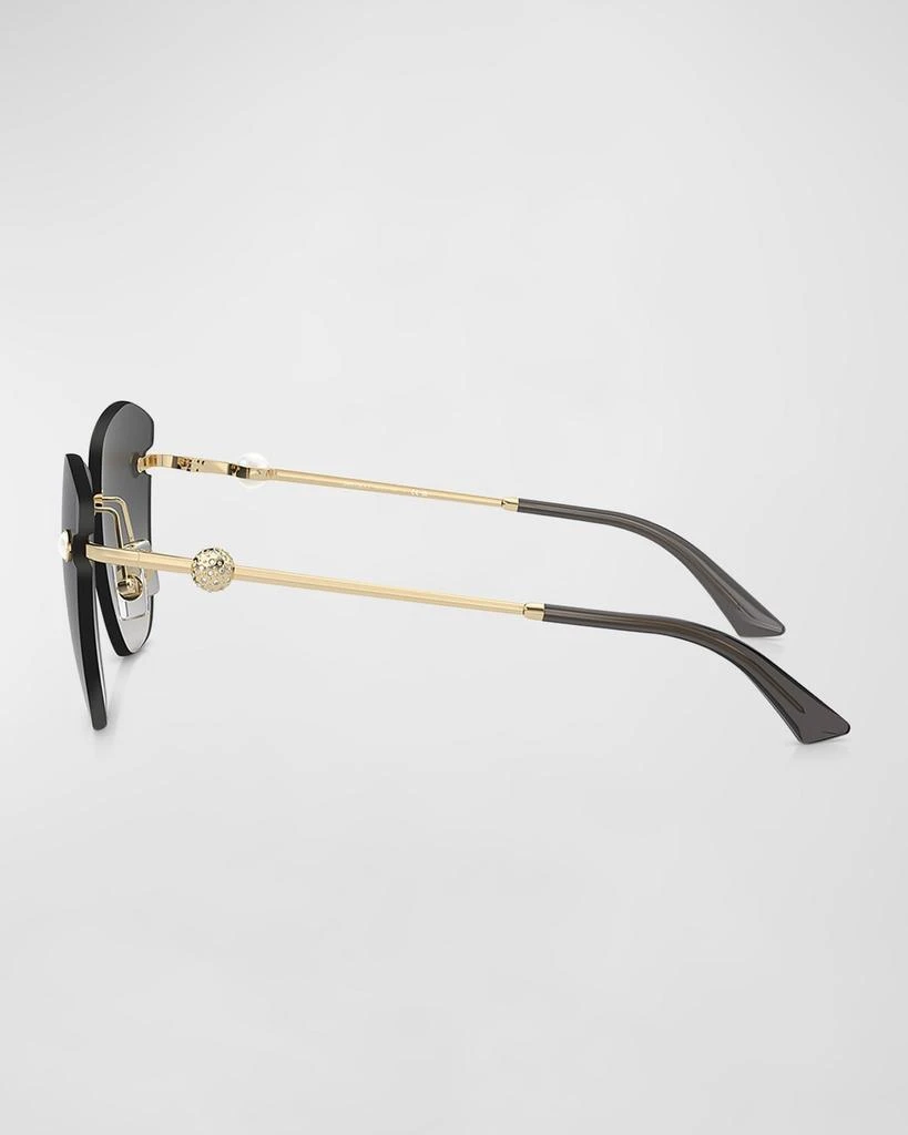 Jimmy Choo Pearly Rimless Metal Butterfly Sunglasses 2