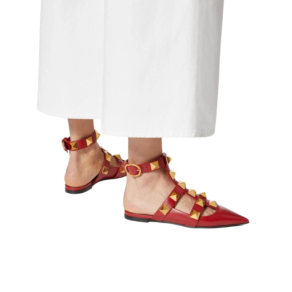Valentino Roman Stud Calfskin Low Ballet Flat 6