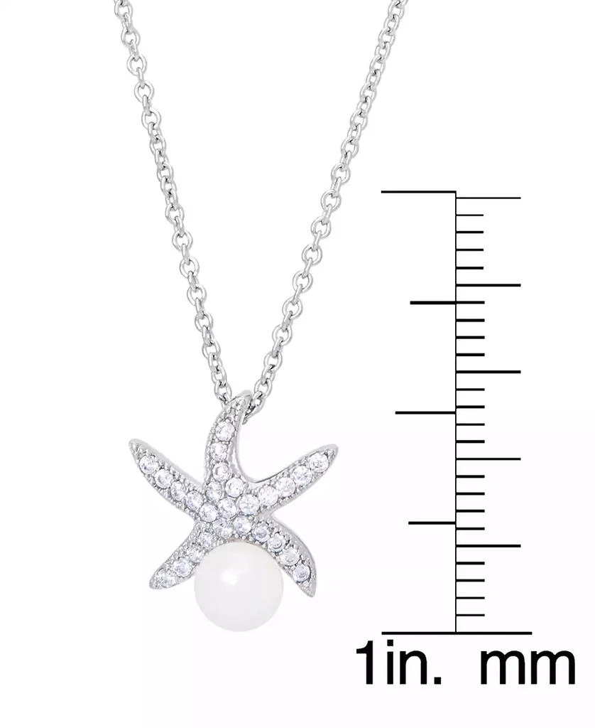 Macy
s Genuine Freshwater Pearl Cubic Zirconia Starfish Pendant 18" Necklace in Silver Plate 2