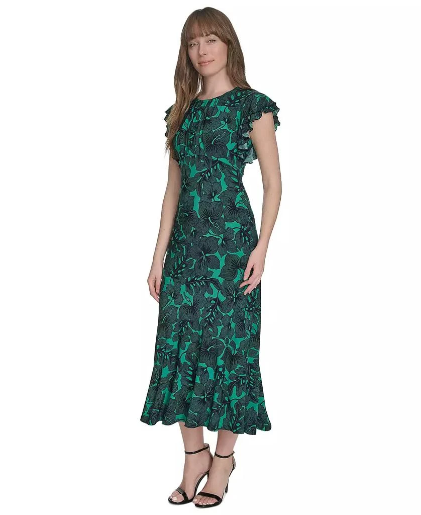 Tommy Hilfiger Petite Dotty Hibiscus Flutter-Sleeve Dress 2