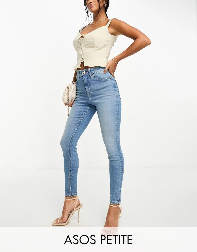 ASOS ASOS DESIGN Petite ultimate skinny jeans in mid blue 1