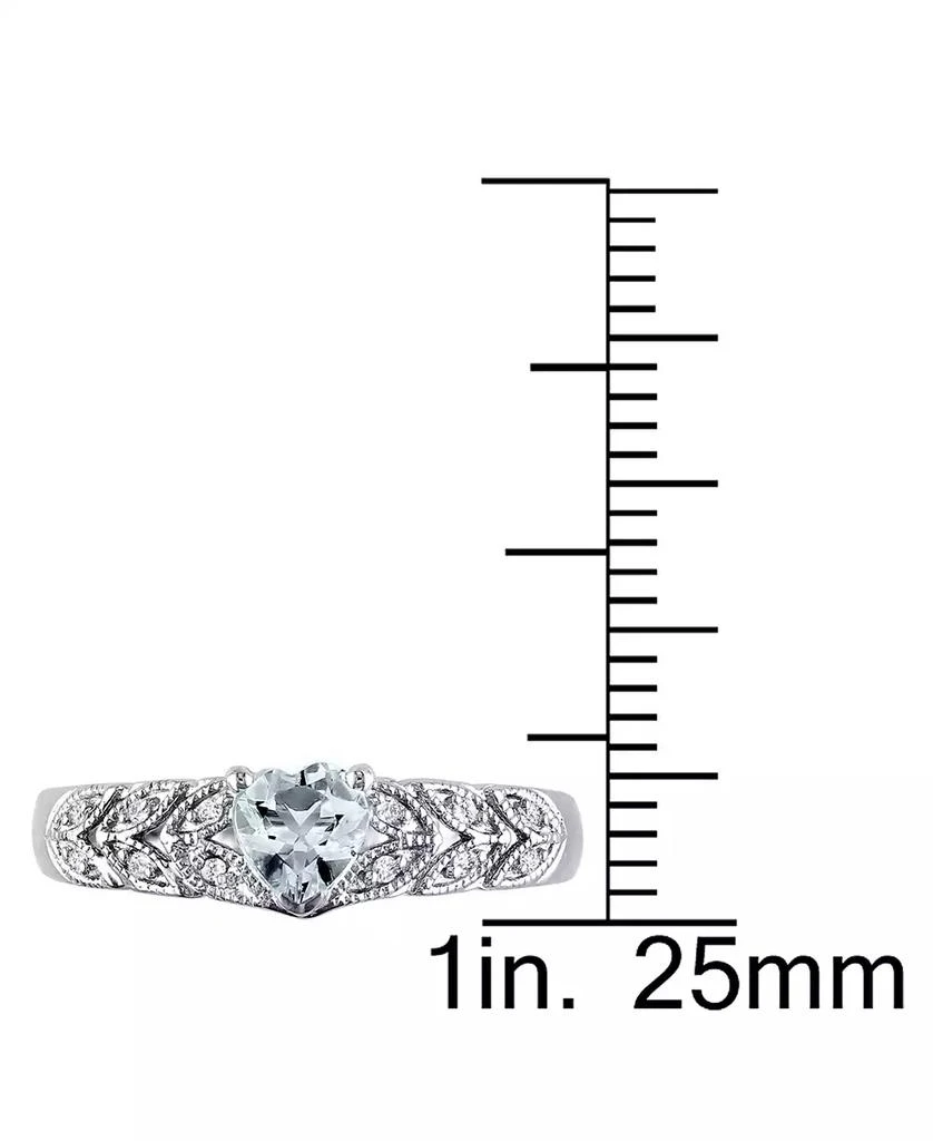 Macy's Aquamarine (1/3 ct. t.w.) and Diamond Accent (1/20 ct. t.w.) Sterling Silver, Vintage Like Heart Ring 4