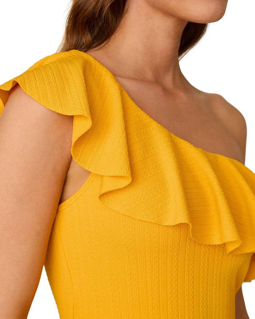 Shoshanna One Shoulder Ruffle Ribbed One Piece Swimsuit 3