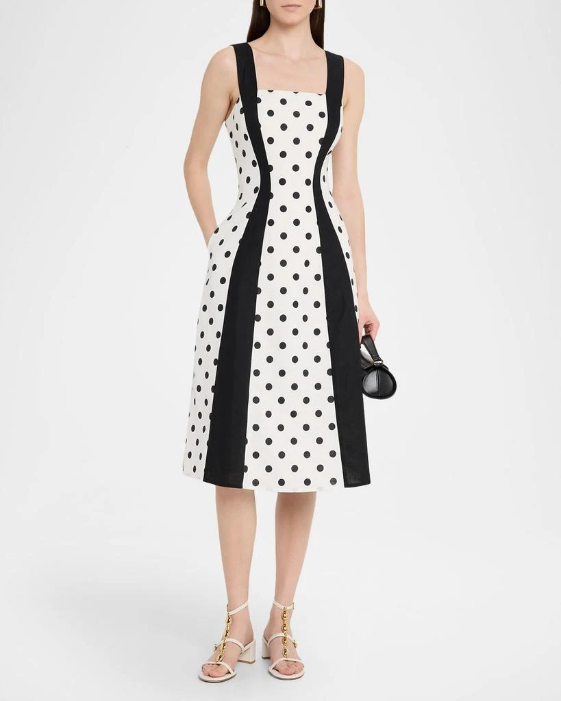 Rachel Antonoff Sloane Polka Dot Colorblock Midi Dress 4