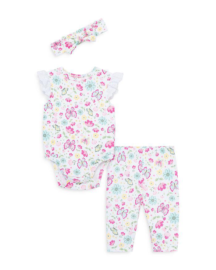 Little Me Baby Girls' Garden Headband, Bodysuit, & Pants Set - Baby