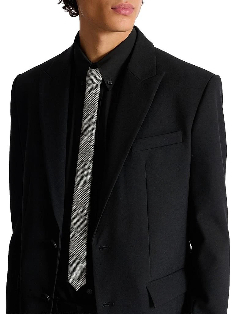 Balmain Cravite Houndstooth Wool-Blend Fine Tie 2