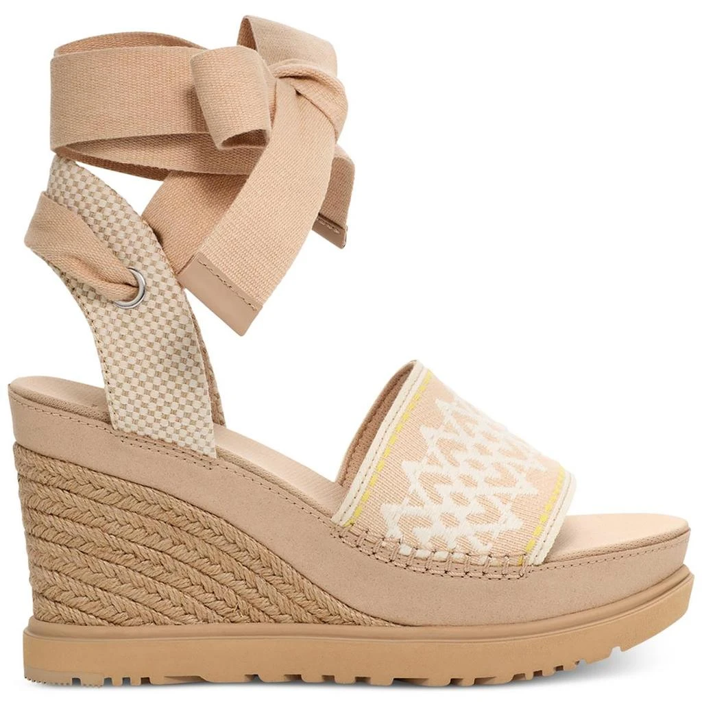 UGG Abbot Womens Canvas Lace-Up Espadrille Heels 2