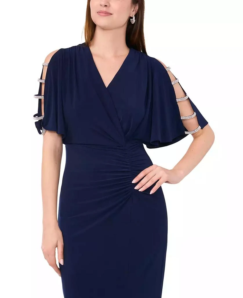 MSK Women's V-Neck Ladder-Trim Short-Sleeve Maxi Dress 4