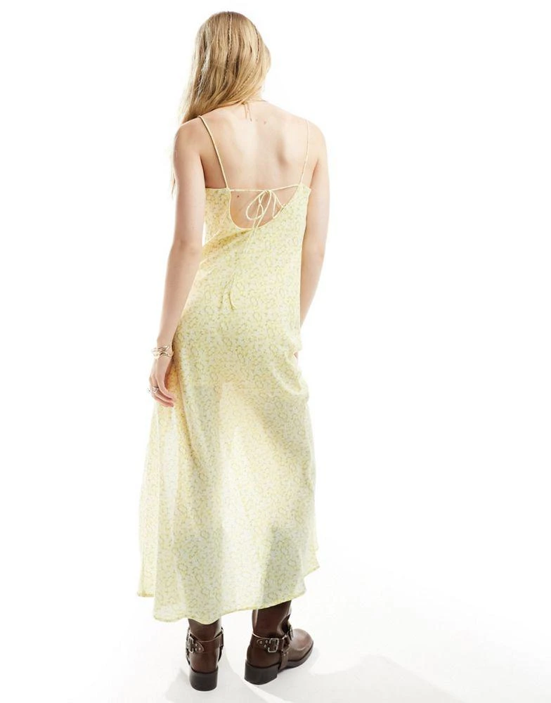 Kiss The Sky Kiss The Sky cowl neck floral print cami maxi dress in lemon 3