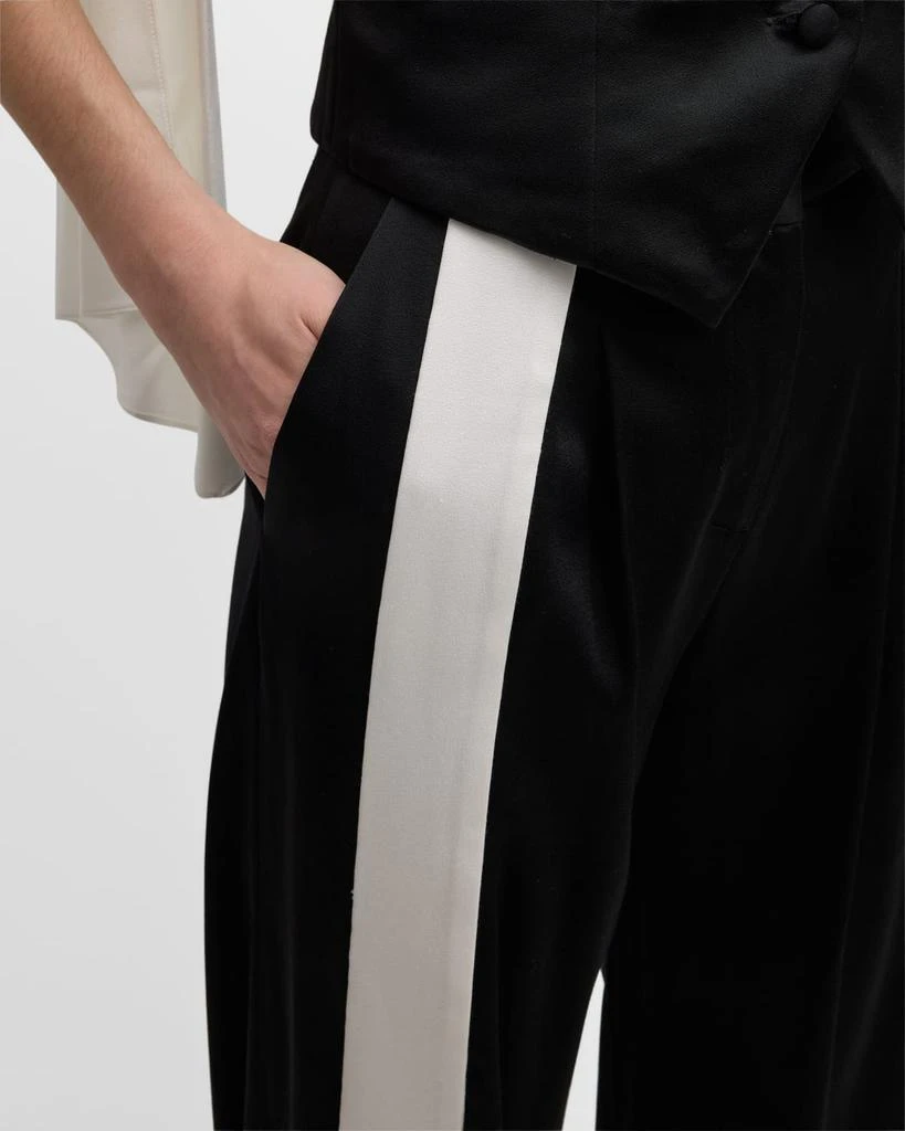 Hellessy Stahl Mid-Rise Contrast Ribbon Wide-Leg Pants 5