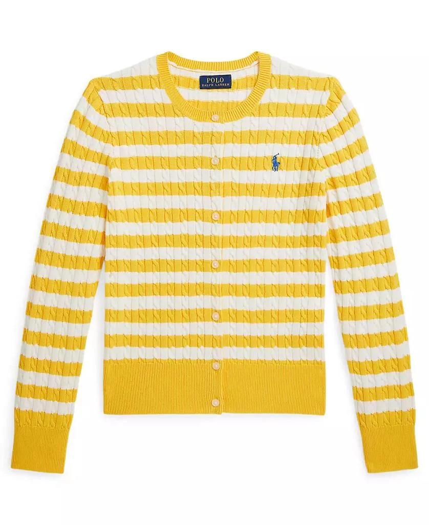 Ralph Lauren Girls
7-16 Striped Mini-Cable Cardigan