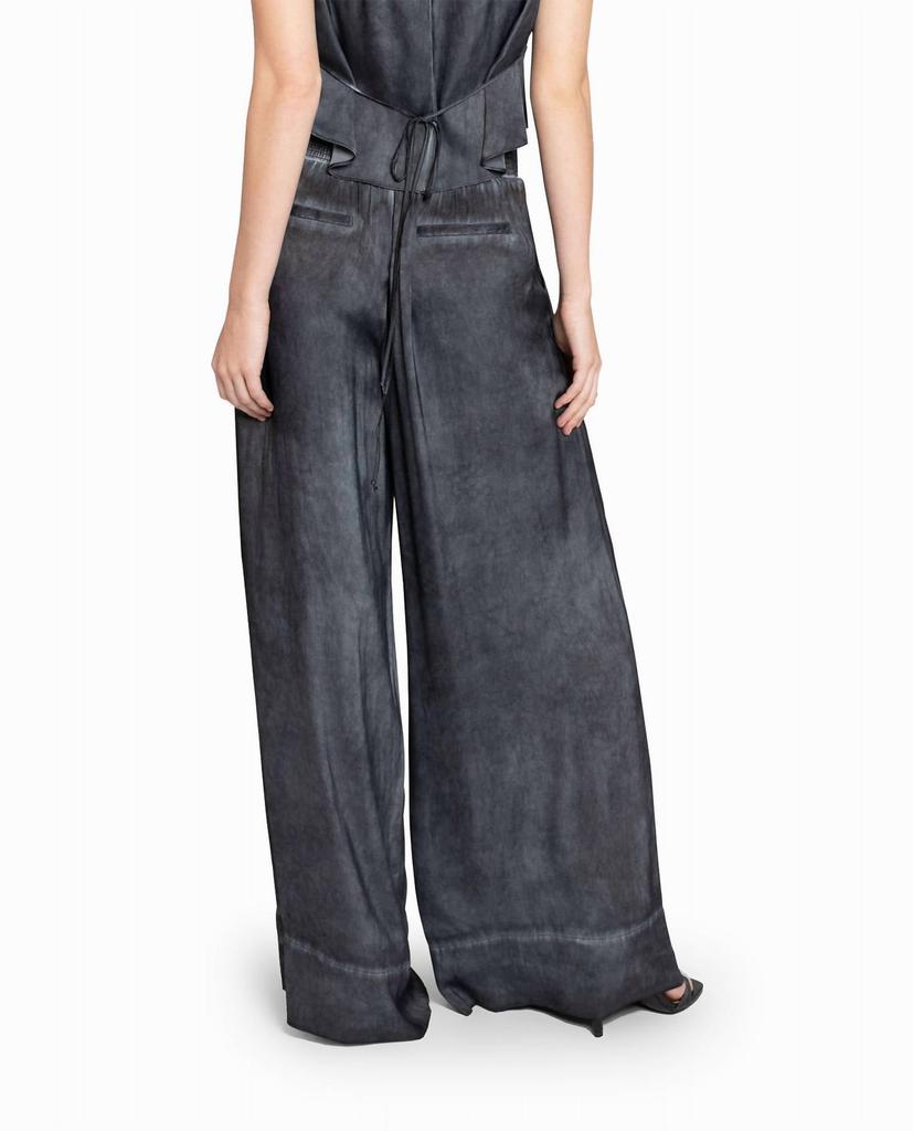 Nicole Miller Garment Dyed Silk Wide Leg Pant