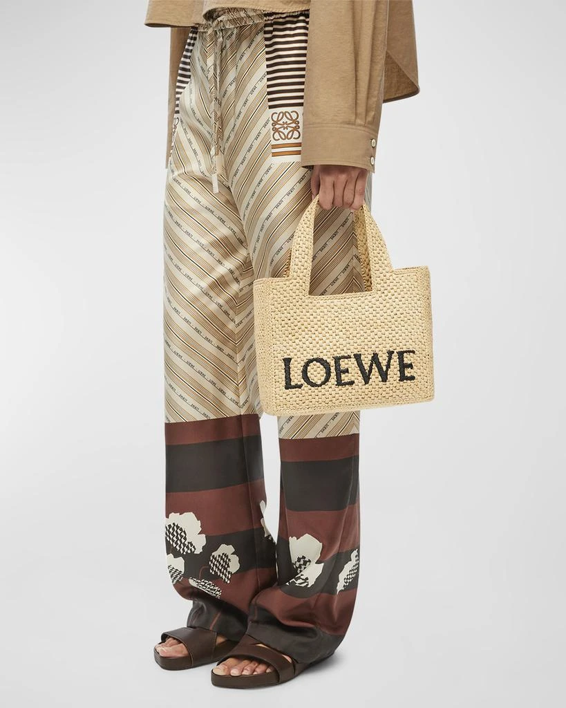 Loewe x Paula’s Ibiza Font Logo Mini Tote Bag in Raffia 5