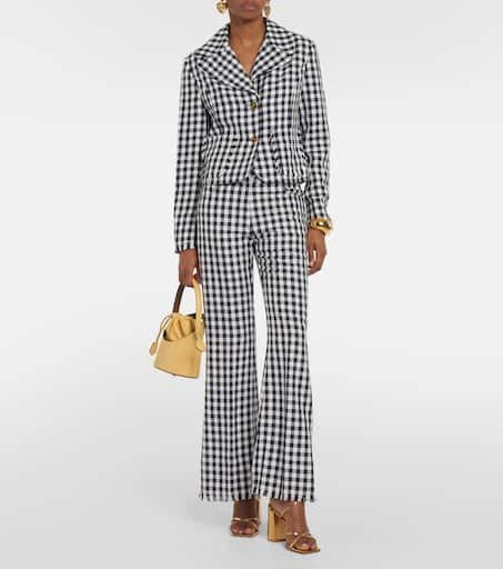 ETRO Gingham flared pants 2