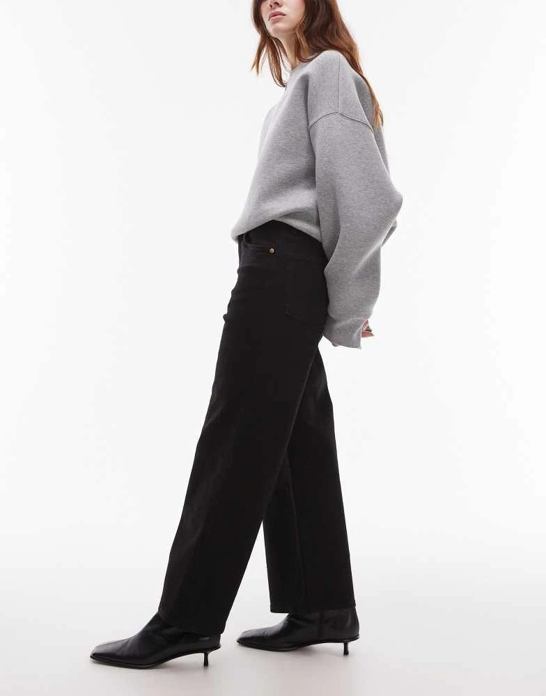 & Other Stories & Other Stories stretch wide leg cropped jeans in black rinse 3