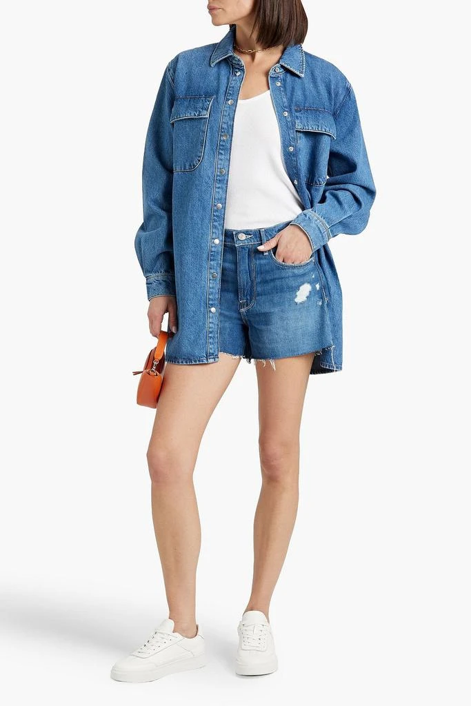 FRAME Le Brigette distressed denim shorts 2