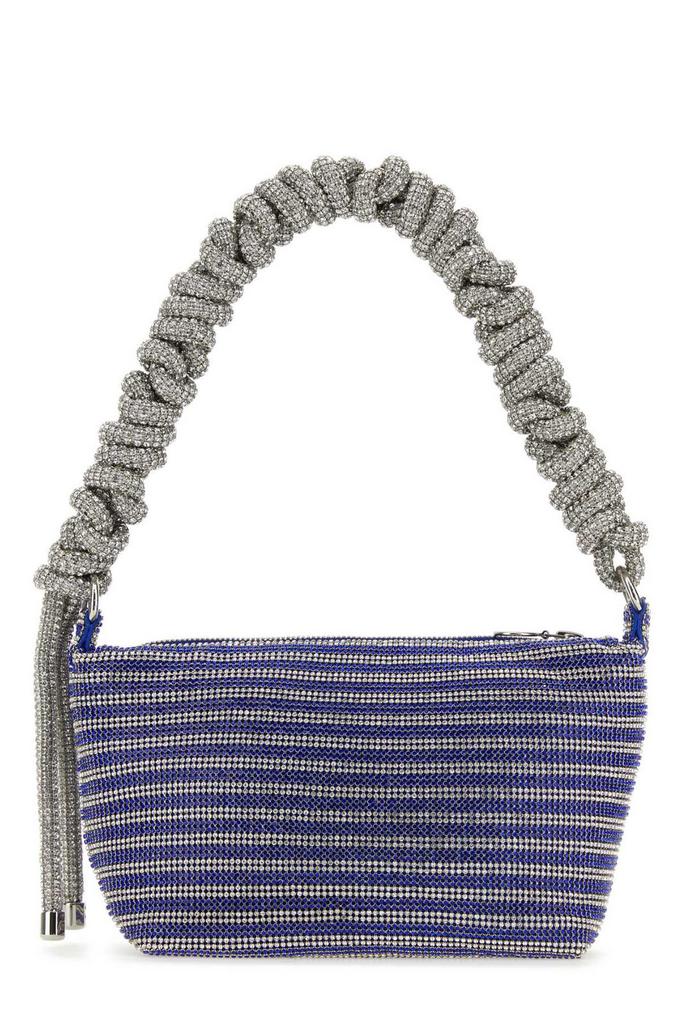 Kara Kara Embellished Mesh Phone Cord Zipped Shoulder Bag
