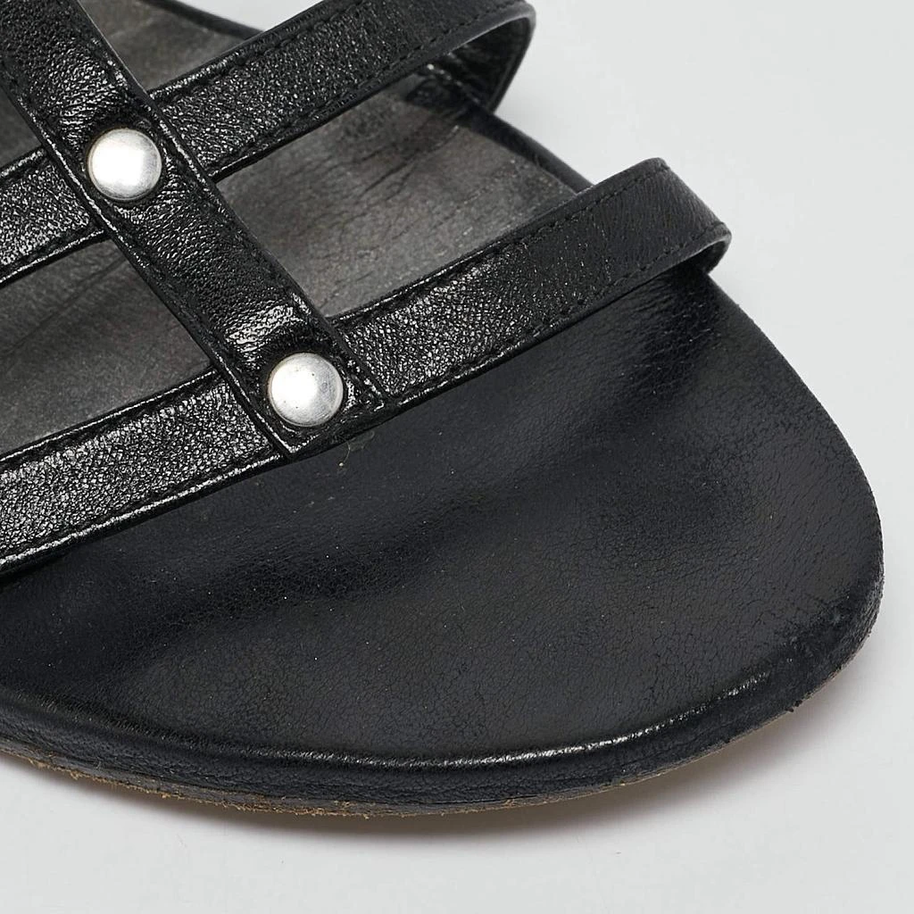 Stuart Weitzman Stuart Weitzman Black Leather Aphrodite Gladiator Flat Sandals Size 38.5  8