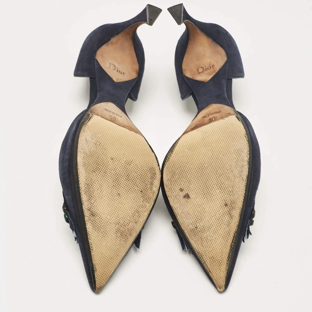 Dior Dior Navy Blue Suede D'orsay Pumps Size 38 6