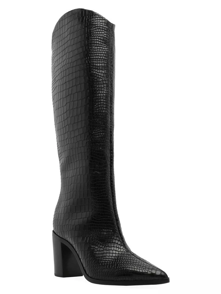 Schutz Analeah 85MM Croc-Embossed Leather Boots 2