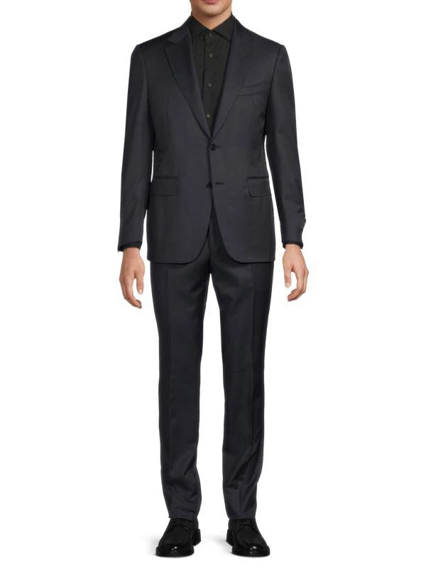 Canali Modern-Fit Solid Wool Two-Button Suit 1