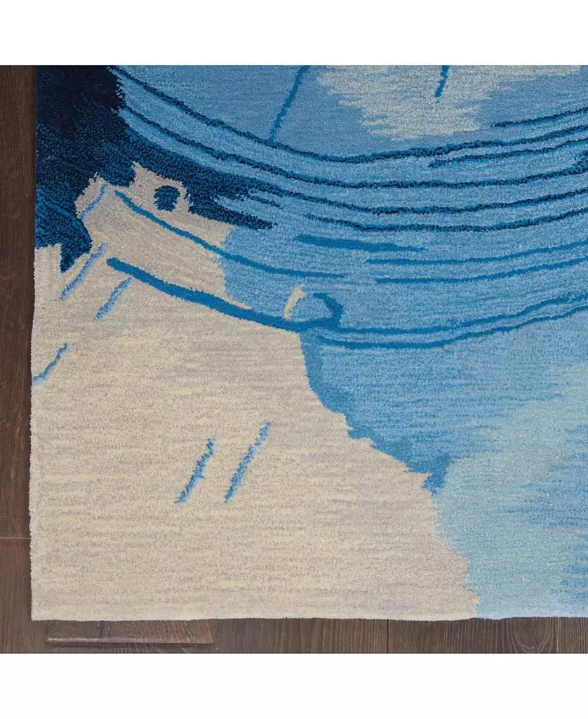 Nourison Symmetry SMM01 Blue and Ivory 3'9" x 5'9" Area Rug 3