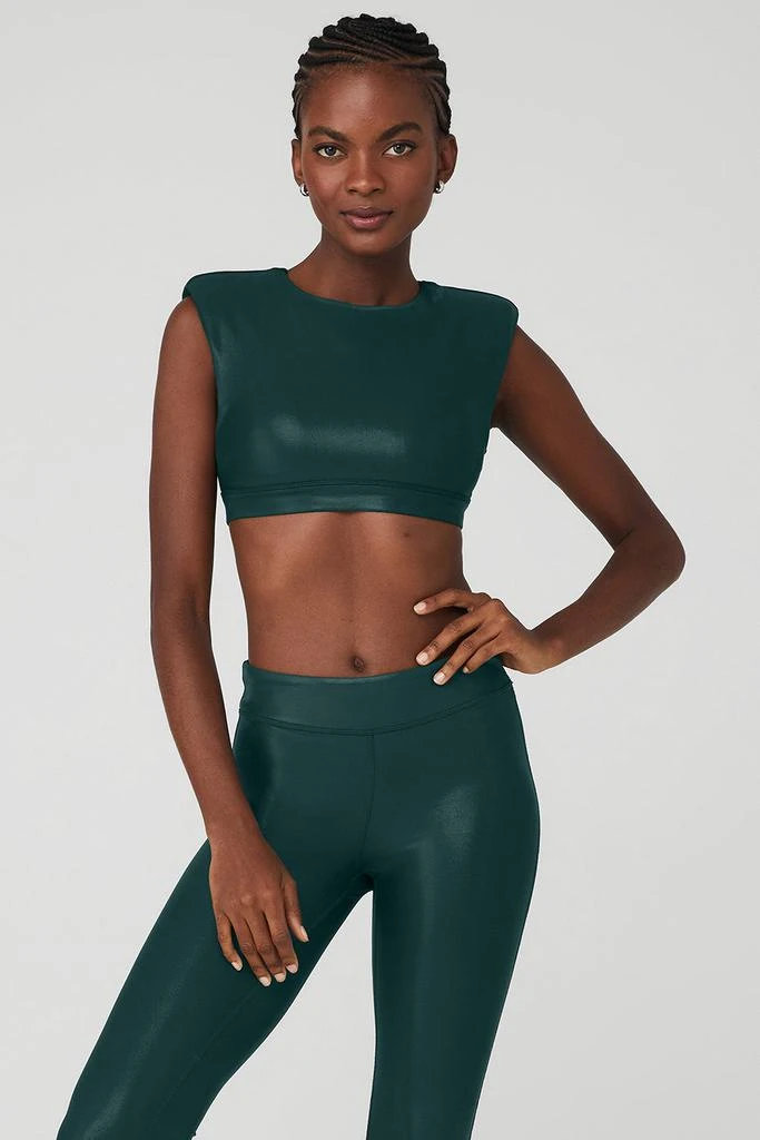 Alo Super Shine Flash Bra - Midnight Green 1
