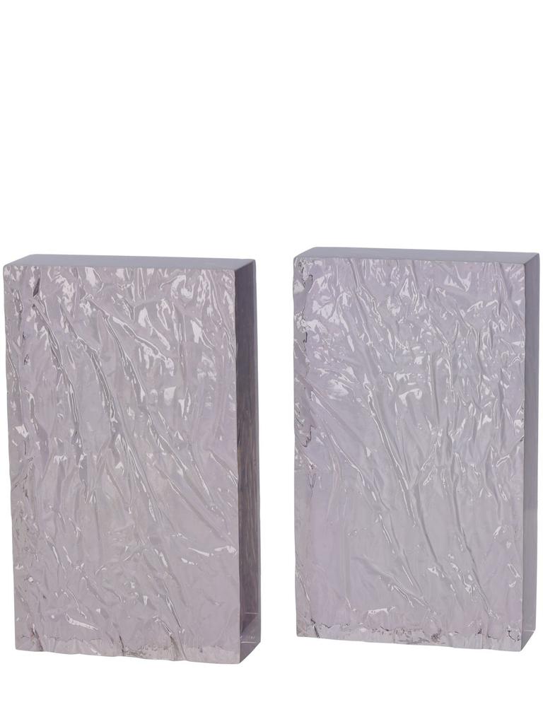 L'Afshar Set Of 2 Crushed Iced Bookends