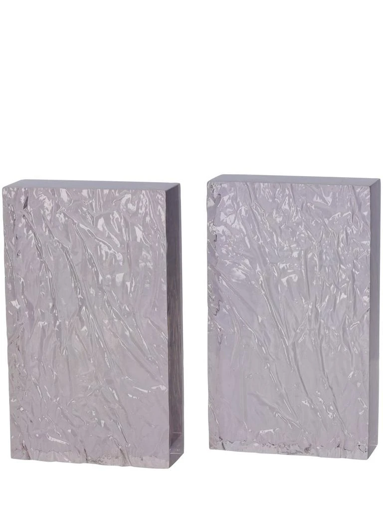 L'Afshar Set Of 2 Crushed Iced Bookends 1