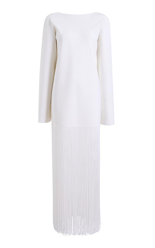 Khaite Khaite - Paley Fringed Woven Maxi Dress - White - M - Moda Operandi