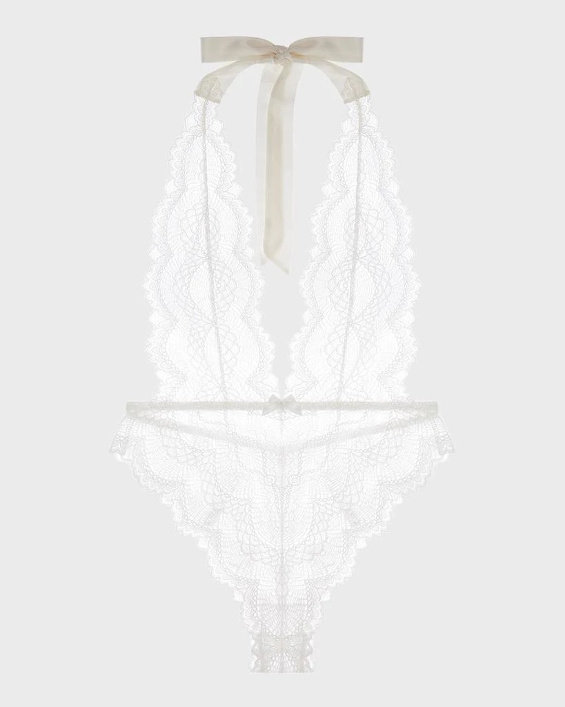 Journelle Natalia Scalloped Lace Plunge Bodysuit 2
